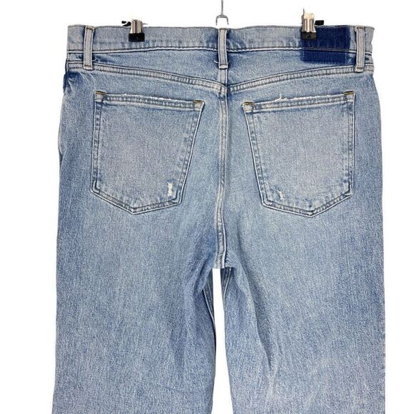Abercrombie & Fitch 90s Straight Ultra‎ High Rise Jeans Women's 32/14S Slit Hems - Picture 5 of 7